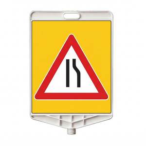 Panneau de signalisation routière réfléchissant imprimé recto-verso, panneau de signalisation de rétrécissement de voie rectangulaire pliable en aluminium pour utilisation routière - Product Image 1