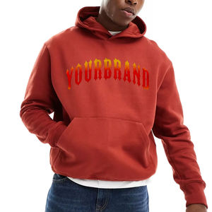 2025 haute qualité hommes 100% coton sweats à capuche américain Streetwear pour bouffée impression régulière lavé Technique personnalisée - Product Image 1