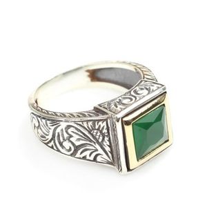 925 Sterling <b>Silver</b> Men's <b>Ring</b> Square <b>Emerald</b> Cut Turquoise Gemstone Bezel Setting IGI Certified Fine Jewelry for Everyday Wear - Product Image 5