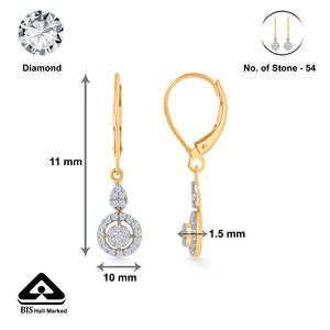 ต่างหูมุกประดับโรเดียมชุบทอง 14k สำหรับผู้หญิง - Product Image 5