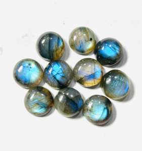 11mm rond naturel Labradorite lâche multi feu Cabochon pierres précieuses 10 pièces ensemble - Product Image 3