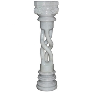 Pedestal de Pilar romano de piedra natural personalizable Patrón de columna único Decoración de boda con característica sólida hueca - Product Image 1