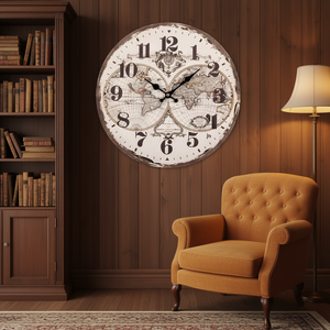 Hemisphere JUSTAMINUTE Horloge murale multicolore de style antique 33cm 21564 - Product Image 3