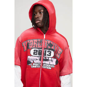 Sudaderas con capucha para hombre de talla grande de color sólido con estilo de Jersey de diseño personalizado y tela de alta calidad para uso informal y deportivo - Product Image 6