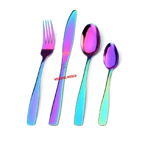 ชุดช้อนส้อมโลหะเคลือบ PVD สีรุ้ง คุณภาพพรีเมียม งานแฮนด์เมด ดีไซน์คลาสสิก สวยงาม หรูหรา - Product Image 1
