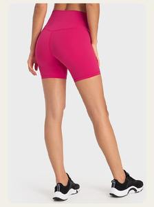 Short de yoga taille haute motif solide à la mode pour femmes coloré cravate-teinture taille élastique vêtements de sport d'été Spandex/Nylon Leggings - Product Image 3