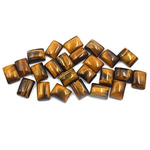 12 pièces coussin oeil de tigre naturel cabochon de pierres précieuses en vrac 10X14MM 104 CT couleur marron certifié IGI - Product Image 3