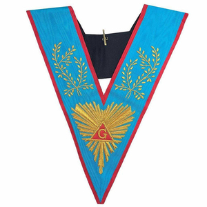 High Worshipful Master Memphis Premium Quality Misraim French Regulation Collar Sky Blue Moire avec des bords roses Low quantité minimale de commande - Product Image 4