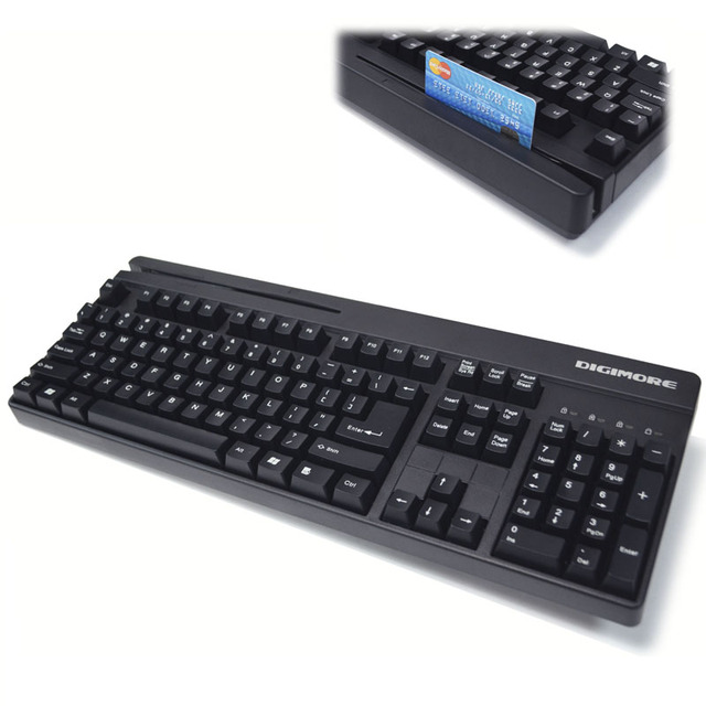 Taiwan Supplier's New Conventional USB Wired Magnetic Strip POS MSR Keyboard Membrane Style with Magnetic Card Reader