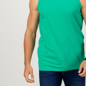 Débardeur de sport pour homme en coton 100%, col rond, sans manches, débardeur musculaire uni, sous-vêtement, prix de gros - Product Image 5