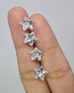 10 piezas de forma de estrella blanca Moissanite diamante collar pendientes colgante hecho a mano - Product Image 2