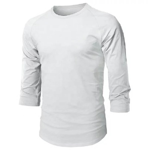 T-shirts en jersey imprimés personnalisés en gros Logo anti-rétrécissement écologique à manches longues 100% coton pour hommes - Product Image 2