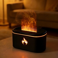 Nouveau diffuseur d'huiles essentielles à flamme 200 ml USB, avec sept couleurs de lumière et simulation de flamme 3D, pour la maison et le bureau