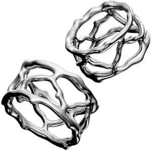 Juego de 2 servilleteros de acero inoxidable con diseño hecho a mano y acabado en espejo ideal boda y hotel - Product Image 5