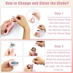 Depiladora Eléctrica Húmeda/Seca para Mujer, IPX7 Impermeable, Inalámbrica, para Rostro, Líneas del Bikini, Brazos y Piernas, Afeitadora Íntima 2 en 1 - Product Image 3