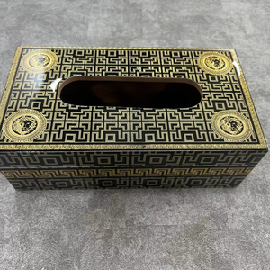 Nouvelle arrivée élégante boîte à mouchoirs en bois noir stockage de papier serviette Durable pour salle à manger décoration de la maison et les mariages - Product Image 1