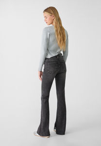 ผ้ายีนส์สีดำฟอก100% ของผู้หญิงผ้าเดนิมเอวปานกลางเอวยางยืดรับประกันการค้าสำหรับฤดูหนาว - Product Image 5