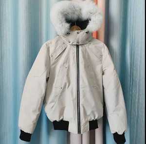 Custom Men's Canvas Faux <b>Fur</b> <b>Hooded</b> Bomber Puffer <b>Jacket</b> Stand Collar Zipper Solid Casual Winter Rugged Look Front Placement - Product Image 2