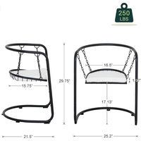 Chaise à chaîne pivotante en métal avec siège suspendu unique-Tendance et peu encombrant