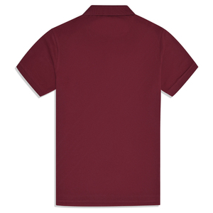 Men's 100% Cotton Casual Eco-Friendly Maroon Block Pique for Polo <b>Shirt</b> Solid Pattern with <b>Half</b> Sleeves <b>Buttons</b> Front Logo - Product Image 4