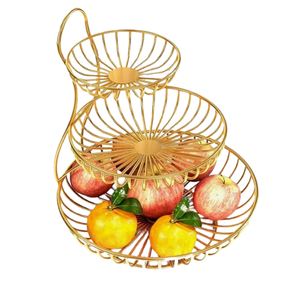 Cesta de frutas y verduras de nuevo diseño moderno, cesta de frutas decorativa hecha a mano de aluminio, cesta de frutas de Metal personalizada de alta venta - Product Image 5