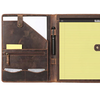 Carpeta de Conferencia Vintage A4 de Cuero PU con Cierre Magnético, Impresa con Sello, para Documentos - Colores Personalizados Disponibles
