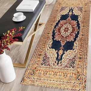 Tapis imprimé beige marine, tapis de couloir doux de style vintage pour la décoration de la cuisine et du bureau, avec poils doux - Product Image 5