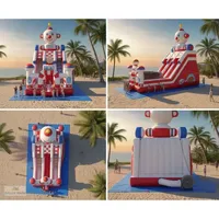 Toboggan gonflable géant 3D Clown pour extérieur, double piste, en PVC, équipement de terrain de jeux gonflable pour parc d'attractions