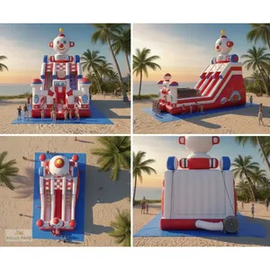 Tobogán Inflable Gigante Comercial para Exteriores con Diseño de Payaso en 3D, Doble Carril, PVC, Equipo de Juegos Inflables para Parques de Diversiones - Product Image 3