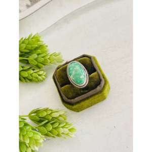 Southwest Royston Turquoise & Sterling <b>Silver</b> Vintage <b>Statement</b> <b>Ring</b> Geometric Gemstone <b>Ring</b> for Everyday Wear Size 8.5 - Product Image 4