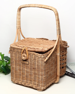 BAMBOO <b>BASKET</b> NATURAL BAMBOO STORAGE <b>BASKET</b> <b>FOR</b> HOME DECOR SUSTAINABLE & ECO-FRIENDLY - Product Image 1