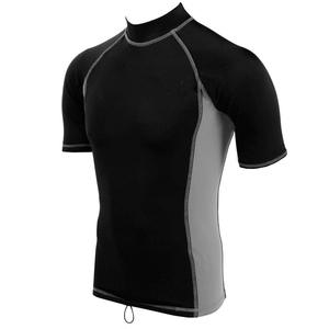 Venta al por mayor Unisex Hombres Rash Guard Color sólido Manga larga UPF 50 + Compresión Traje de baño para surfear y nadar Tamaño adulto - Product Image 3