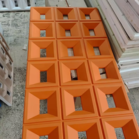 Briques creuses 3D classiques en ABS, autoclavées, à neuf grilles, légères, imperméables, résistantes au feu, pour la décoration intérieure et extérieure, multiples