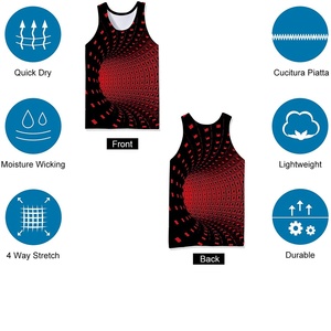 Débardeur de sport pour homme grande taille avec logo personnalisé, respirant, imprimé par sublimation, séchage rapide, extensible, tricoté, anti-rétrécissement - Product Image 3