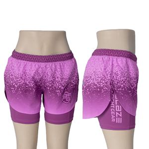 Pantalones cortos de MMA de cintura alta 2025 para mujer, ropa de entrenamiento transpirable con estampado de sublimación con logotipo personalizado para trotar y usar en el gimnasio - Product Image 1