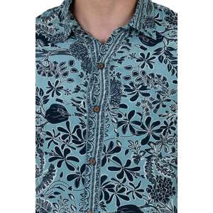 Chemise habillée élégante à manches longues pour homme, coupe ajustée, en popeline de soie mélangée, col boutonné, XL - Édition limitée, surchemise de plage - Product Image 2