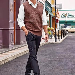 Vêtements décontractés stylés pour hommes Gilet tricoté Pull sans manches à vendre Pull en tricot sans manches à la mode à vendre - Product Image 4