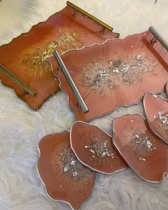 ชุดถาดรองแก้วและเรซินทำด้วยมือโดย tradebit - Product Image 1