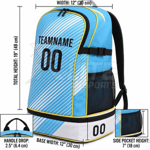 Sac à dos de sport en nylon pour entraînement, sac de football avec design imprimé personnalisé, capacité 50-70L, couleur et logo personnalisables pour chaussures de football - Product Image 5