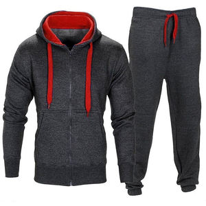 Ensemble de jogging deux pièces pour hommes 100% coton personnalisé Survêtement empilé avec sweat à capuche patchwork pantalon évasé imprimé survêtement pour l'hiver - Product Image 1