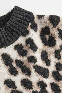 100% coton surdimensionné Jacquard pull en tricot côtelé col rond épaules tombantes coupe droite ourlet OEM entretenu prix de la saison d'hiver - Product Image 6