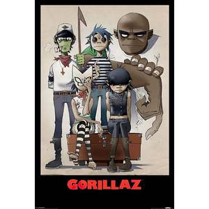 Juego de 2 pósteres de pared de Gorillaz con marco negro - Product Image 2