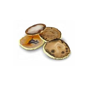 Yellow Agate Stone <b>Coasters</b> Natural Healing Gemstone Mats Handmade by <b>Crystals</b> for Drink Gift From Stone Craft Wholesaler - Product Image 2