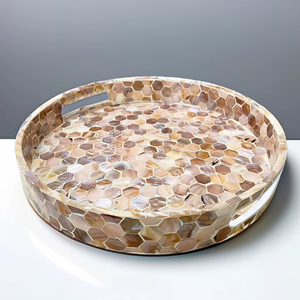 Vente en gros de plateau en incrustation de nacre du Vietnam fait à la main élégant plateau de service écologique pour les intérieurs de maison - Product Image 1