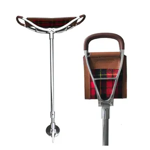 Wholesale top quality Folding Steel Tripod Cane Hiking chair Portable Walking shooting Stick
