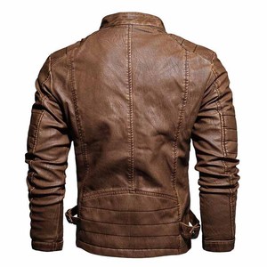 Chaqueta de Cuero Personalizada OEM para Hombre y Mujer, Chaqueta de Motociclista Elegante, Ropa de Calle Vintage con Cremallera y Bolsillos al por Mayor - Product Image 5