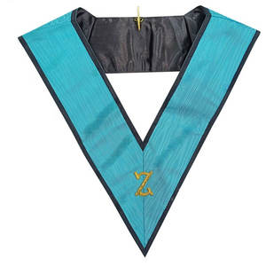 Collar Masónico de Cuero Cuadrado de Cuarto Grado AASR con Logotipo Z Bordado a Mano, Collar de Regalia Masónica en Venta - Product Image 1