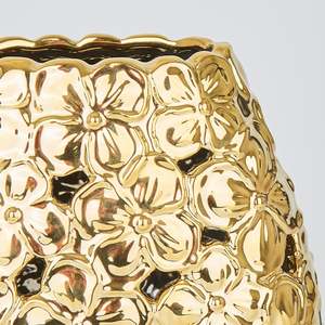 Modern Gold Accent Artistic Metal <b>Vase</b> Trendy Flower Design Decorative Brass Casted <b>Unique</b> Contemporary Piece - Product Image 2