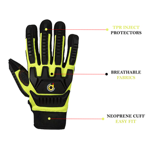 Prix de gros Gants de sécurité mécaniques résistants aux chocs de haute qualité en matériau TPE résistant à la chaleur et aux produits chimiques 10 pouces - Product Image 3