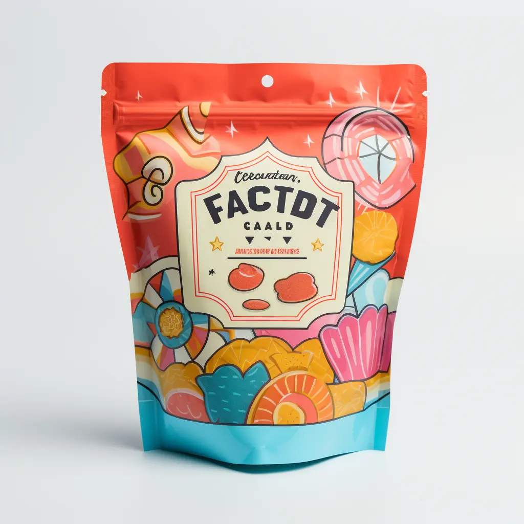 Emballage personnalisé imprimé de fruits secs de bonbons de collation sac autoportant de fermeture éclair emballage en plastique sac de nourriture zip-lock